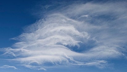 Feather clouds in blue sky